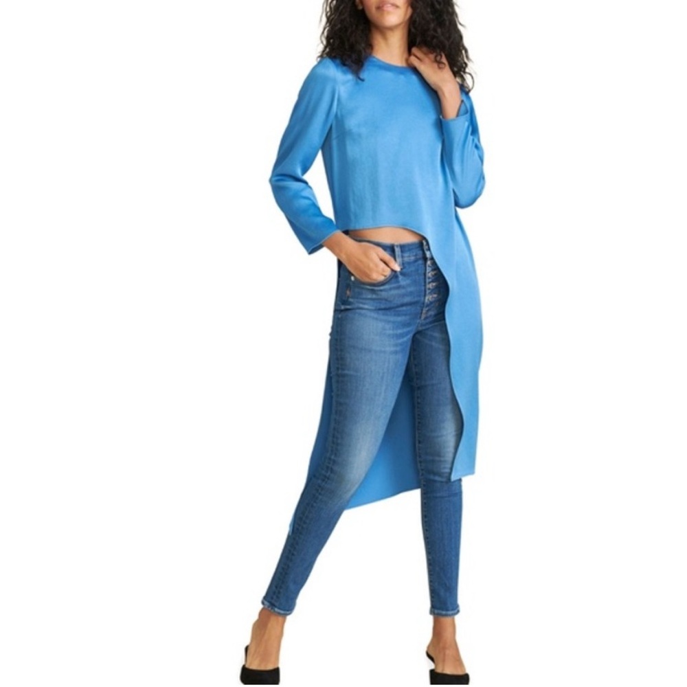 NWOT Veronica Beard Blue Rome High-Low Asymmetrical Long Sleeve Tunic Size 00